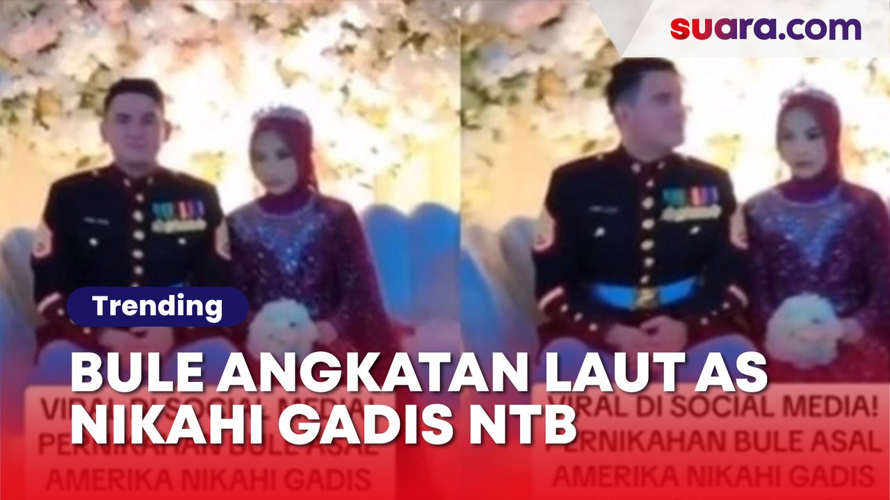 Viral Bule AS Nikahi Gadis NTB Pakai Seragam Marine, 'Sederhana Tapi Bikin Halo Dek Lokal Depresi'