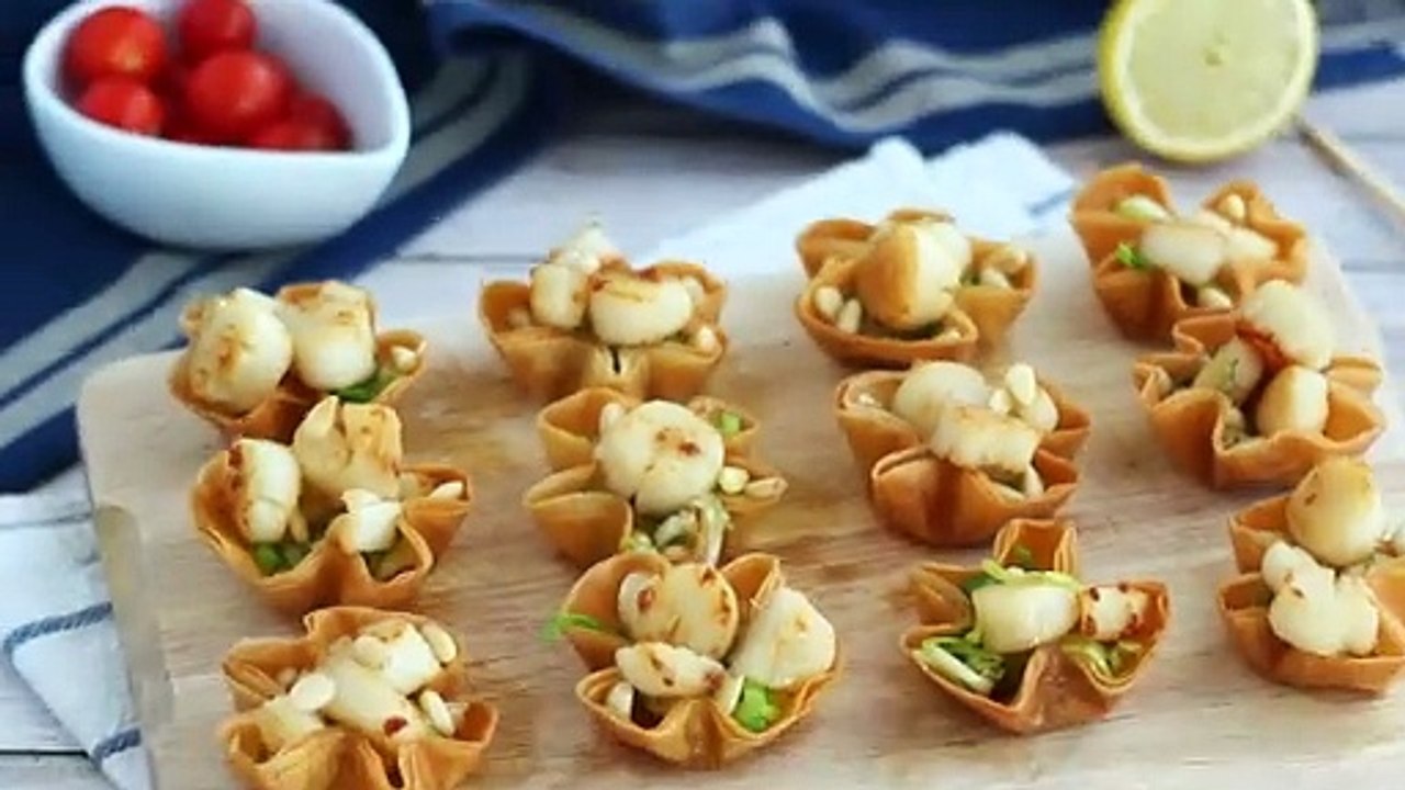 Knusprige jakobsmuscheln