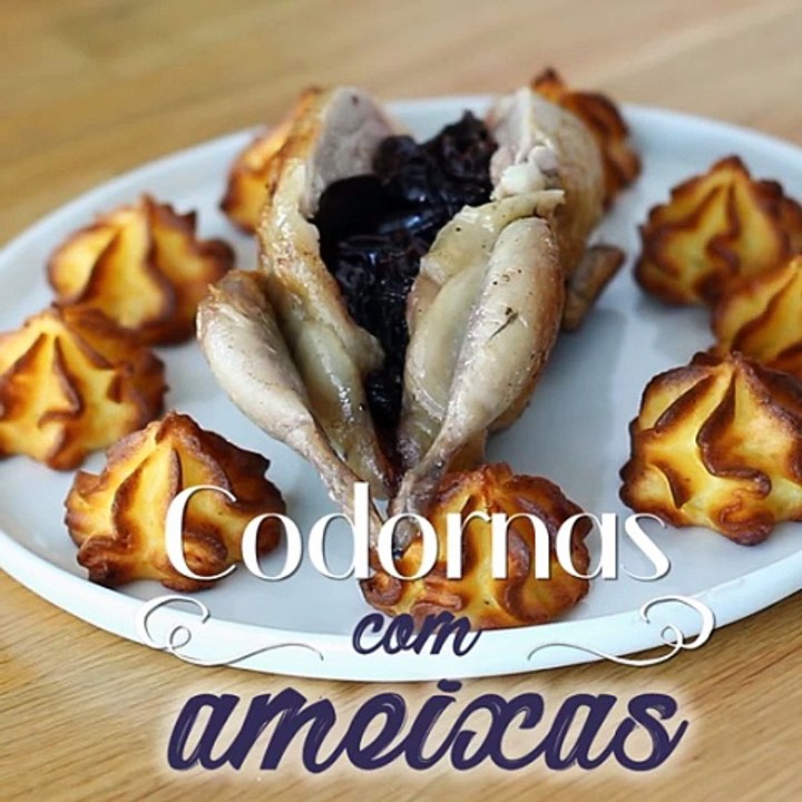 Codornas recheadas com ameixas secas
