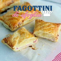 Fagottini di sfoglia con prosciutto e formaggio