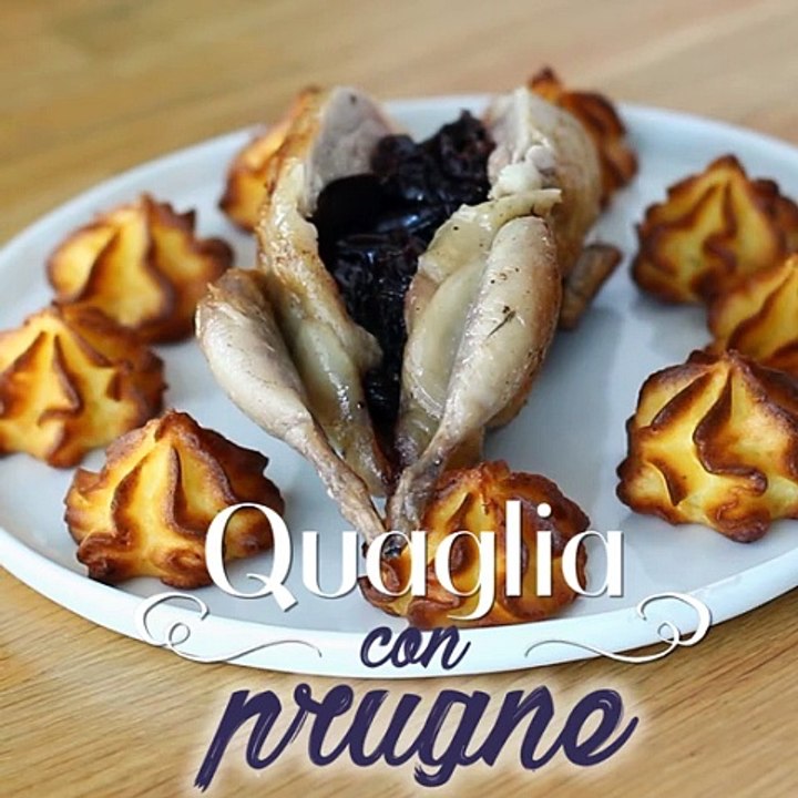 Quaglia ripiena con prugne secche