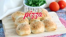 Buns pizza, petits pains fourrés au jambon et au fromage