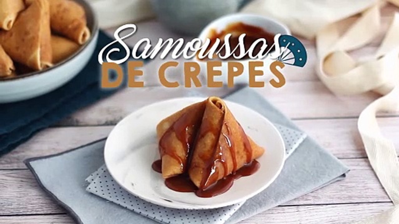Samoussas de crêpes aux pommes caramélisées