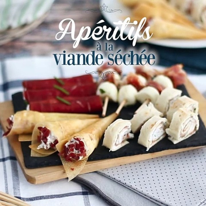 Brochettes apéritives mozzarella, jambon cru et tomates séchées