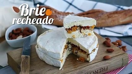 Queijo brie recheado (damasco e amêndoas)