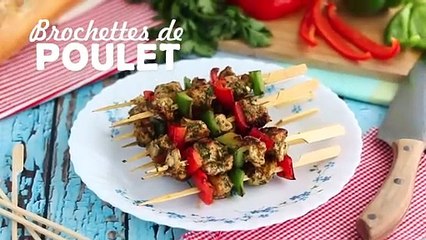 Brochettes de poulet au poivron