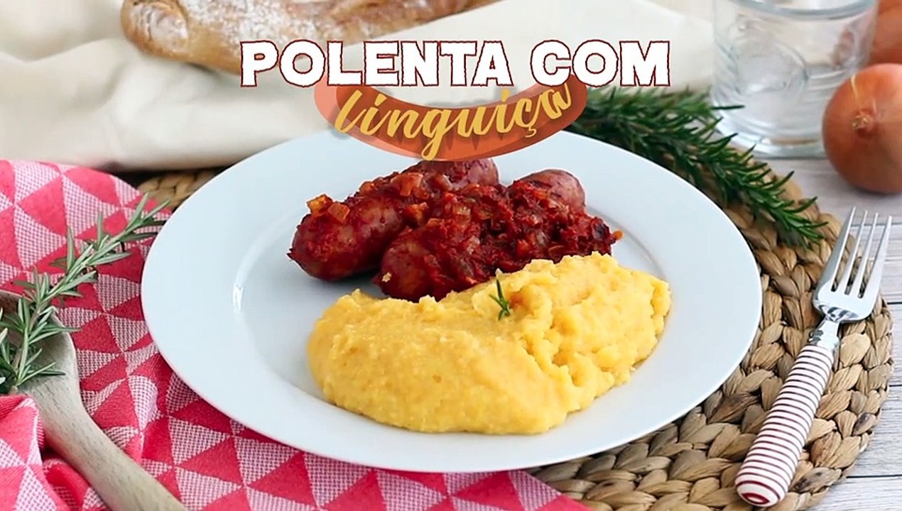 Polenta com linguiça defumada