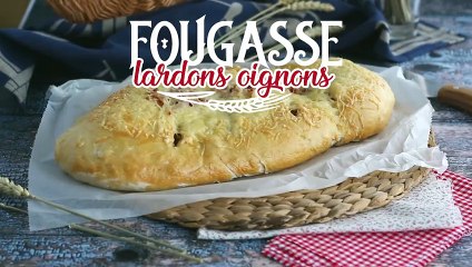 Fougasse aux lardons et aux oignons