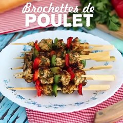 Brochettes de poulet au poivron