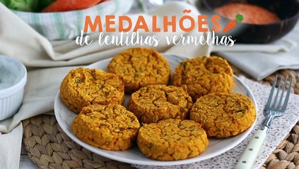 Medalhões de lentilha vermelha e cenoura