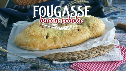 Fougasse com cebola e bacon (pão recheado francês)