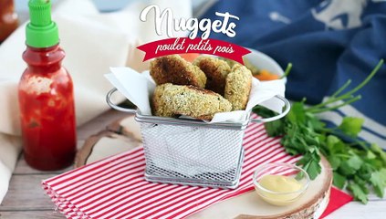 Nuggets de poulet et petits pois carottes