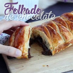 Folhado de chocolate (trança de chocolate)