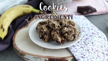 Cookies vegani con 3 ingredienti: fiocchi d'avena, banana e cioccolato
