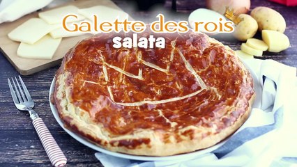Torta salata con patate, scamorza e salame