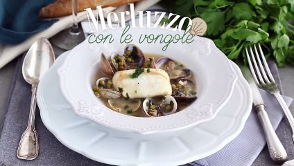 Filetto di merluzzo con vongole e piselli