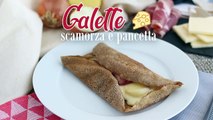 Galette di grano saraceno con scamorza, pancetta e patate