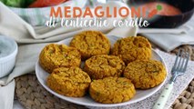 Medaglioni di lenticchie corallo e carote