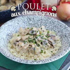 Poulet à la crème et aux champignons