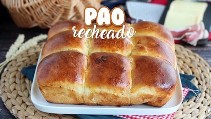 Pão recheado queijo e presunto