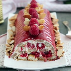 Tronchetto tiramisù ai lamponi per natale