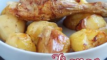 Frango assado com batata