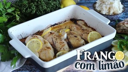 Frango assado com limão siciliano e ervas