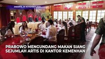 Menhan Prabowo Cium Rayyanza Cipung di Acara Makan Siang Bareng Artis