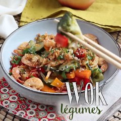 Wok aux légumes et crevettes
