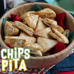 Chips de pão pita, receita express