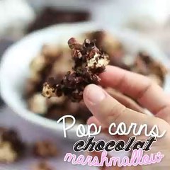 Pop corn au chocolat et aux marshmallows