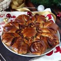 Brioche estrela de natal recheada com nutella