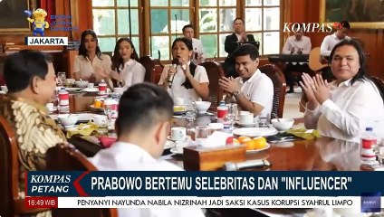 Momen Prabowo Makan Siang Bersama Selebritas dan Influencer