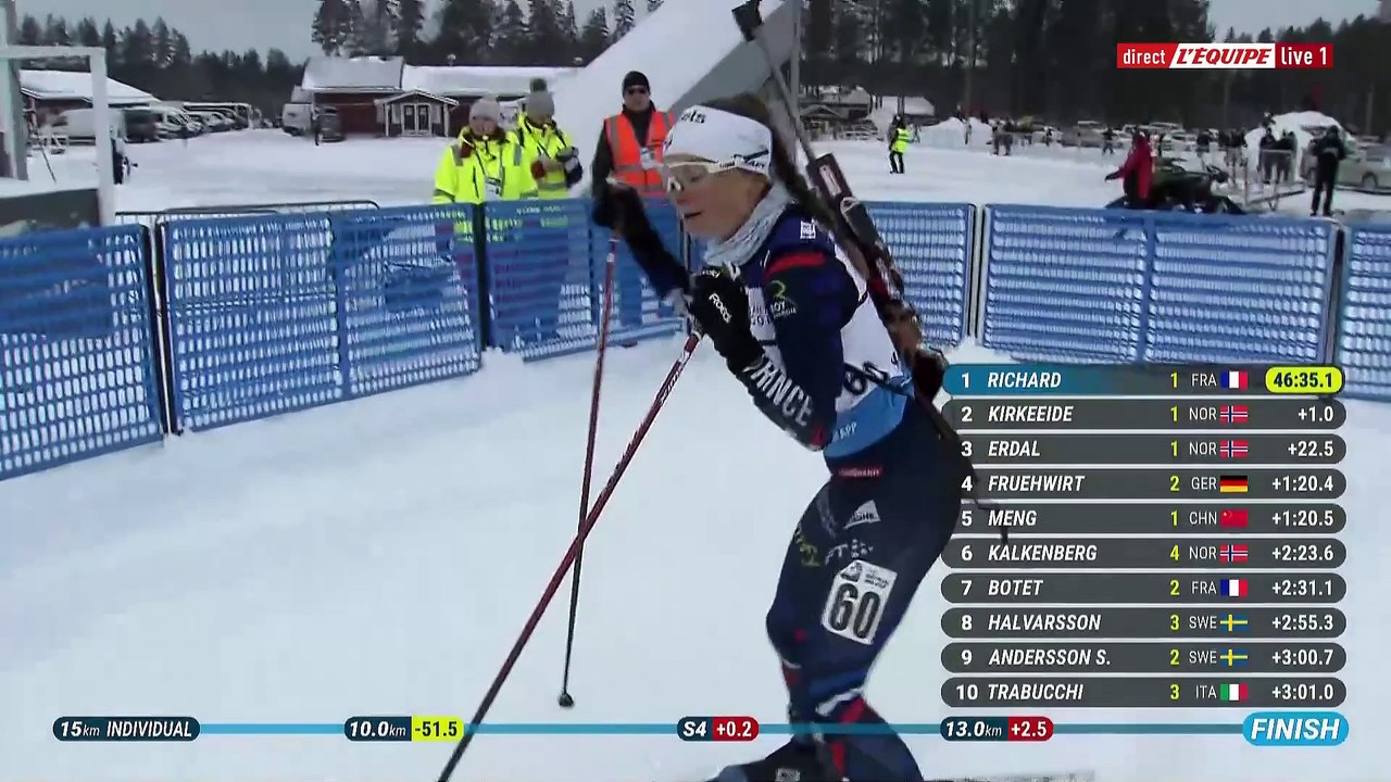 Première victoire pour Jeanne Richard Biathlon IBU Cup Vidéo Dailymotion