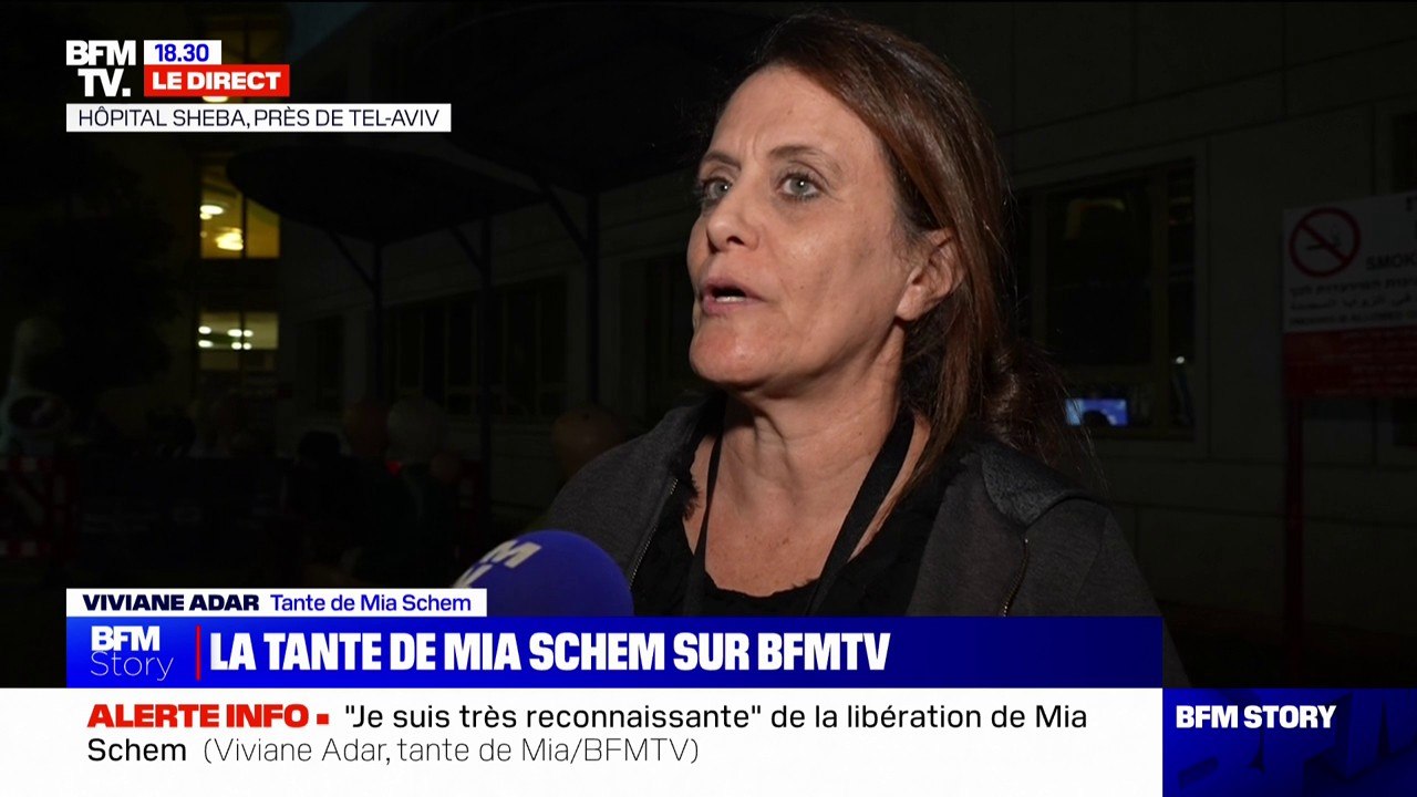 "C'est la plus belle journée que j'ai vécue ces deux derniers mois": La tante de Mia Schem réagit sur BFMTV à la libération de sa nièce par le Hamas