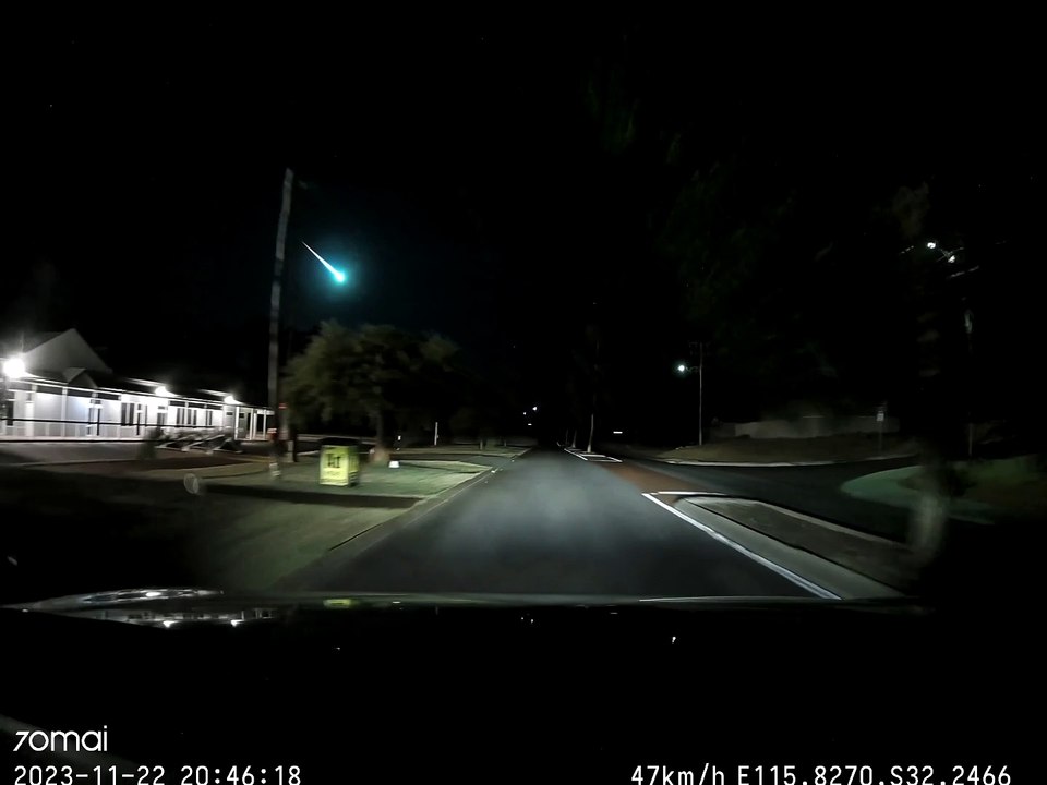 Meteor In The Night Sky Over Perth