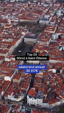 Le salaire annuel brut nécessaire pour acheter un appartement de 80m2 dans les 20 plus grandes villes françaises