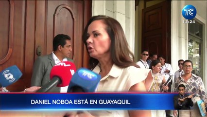 Presidente Noboa llega a Guayaquil para revisar el tema del "quinto puente"