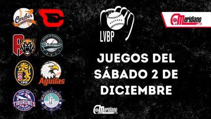 LVBP: Juegos del sábado, 2 de diciembre.