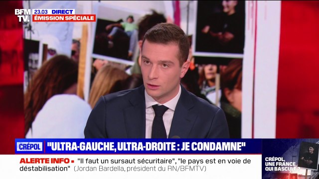 Jordan Bardella (président du Rassemblement national): Je suis favorable à la dissolution des milices d'ultragauche et d'ultradroite