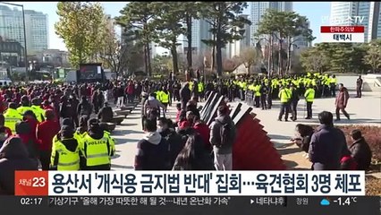 대통령실 인근서 '개식용 금지법 반대' 폭력시위 3명 체포