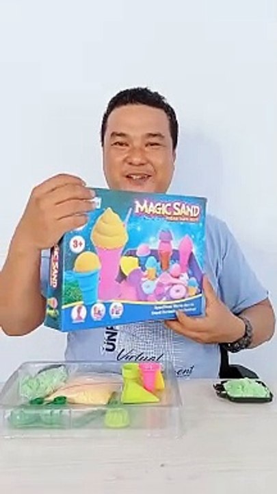 Mainan pasir ajaib anak - mainan pasir ajaib cetakan es krim - mainan anak pasir-pasiran #short