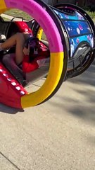 Girl Goes For a Ride in 360-Degree Rolling Car