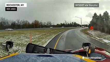 Diving into the snow in New York