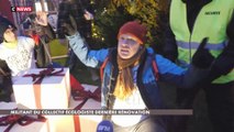 Strasbourg : Des militants écologistes aspergent de peinture le sapin de Noël