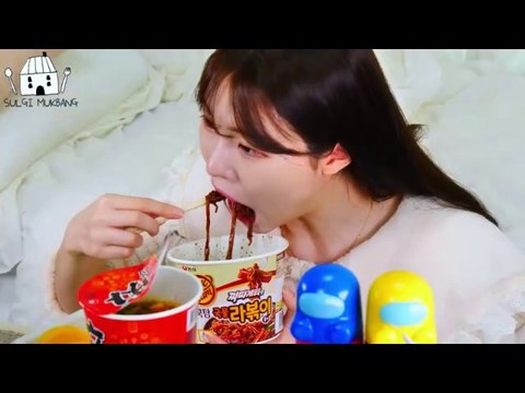 ASMR MUKBANG| Convenience store(Lunch box, Carbonara Fire noodles, Pizza, Black bean noodles).
