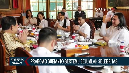 Prabowo Makan Siang Bersama Para Selebritas di Kantor Kemenhan