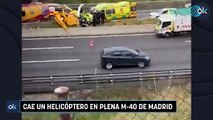 Cae un helicóptero en plena M-40 de Madrid