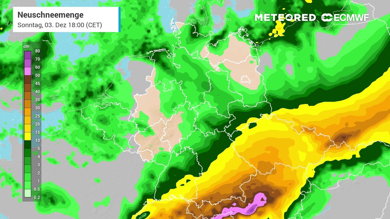 Schneemassen in süddeutschland! bis samstag werden die menschen dort regional richtig eingeschneit!