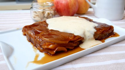 Milhojas de manzana con crema de vainilla